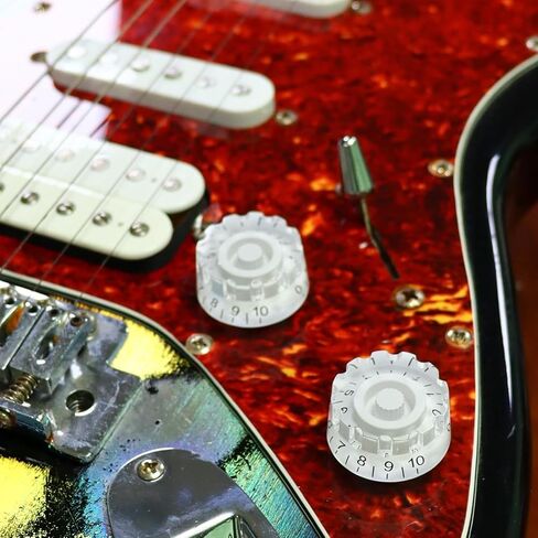 2-Pack Chrome 5-Way Switch Tip & Knob Cap Set for Fender Strat/Telecaster | Durable Metal Replacement Parts with Polished Finish (Silver) in Kuwait