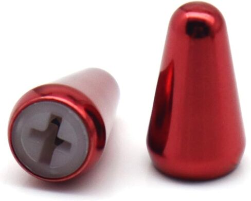 2-Pack Chrome 5-Way Switch Tip & Knob Cap Set for Fender Strat/Telecaster | Durable Metal Replacement Parts with Polished Finish (Silver) in Kuwait