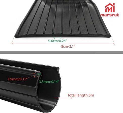 Bottom Garage Door Gasket Weather Stripping Seal, Bead Shaped End Type, 3.1" Width, 16 Feet Length, 0.14" x 0.15" End, Extra Thick Universal Rubber Threshold Kit Sealer Replacement, Weatherproofing in Saudi Arabia