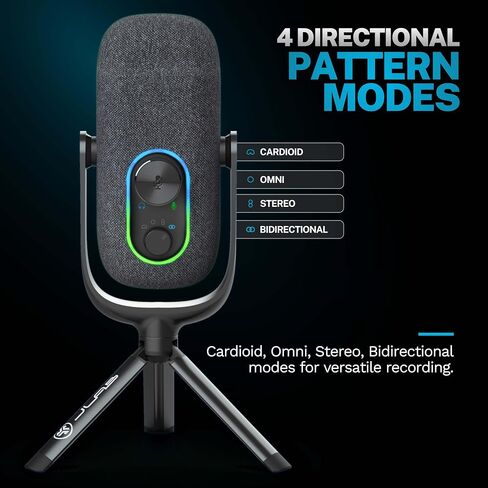 JLab JBuds Talk USB Microphone, Black, USB-C Output, Cardiod, Omni, Stereo, and Bi-Directional, 96k Sample Rate, Volume Control, Gain Control, and Quick Mute, 3.5mm AUX, Plug and Play in Saudi Arabia