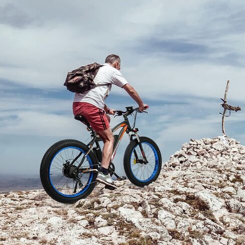 Ecotric 26 "Fat Tyre Electric Bike Strongs Mountain Mountain Bicycle 500W Motor 36V/12.5AH Lithium Lithium Battery Beath Snow Ebike Expract - 90 ٪ Pre Correns in Saudi Arabia