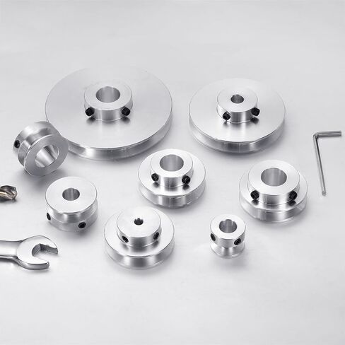 uxcell 1Pcs Single Groove Pulley, 6mm Fixed Bore 50mm Outer Diameter Aluminum Alloy Mechanical Belt Pulley with Hex Wrench for 6mm PU Round Belt in Saudi Arabia