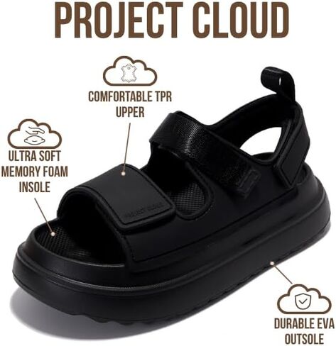 Project Cloud Platform Sandals for Women 2025 – Memory Foam Insole, Lightweight & Slip-Resistant Womens Sandals – Stylish, Beach-Ready Waterproof Women Footwear (Goldie) in Saudi Arabia