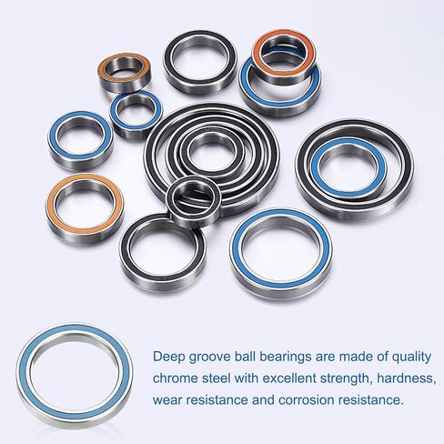UXCELL 8PCS 6701-2RS محامل كرات الأخدود العميقة 12x18x4mm محامل فولاذية محمولة مزدوجة مختومة ، P6 (ABEC3) ، الأزرق in Saudi Arabia