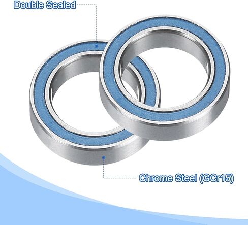 UXCELL 8PCS 6701-2RS محامل كرات الأخدود العميقة 12x18x4mm محامل فولاذية محمولة مزدوجة مختومة ، P6 (ABEC3) ، الأزرق in Kuwait