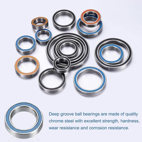 UXCELL 8PCS 6701-2RS محامل كرات الأخدود العميقة 12x18x4mm محامل فولاذية محمولة مزدوجة مختومة ، P6 (ABEC3) ، الأزرق in Kuwait