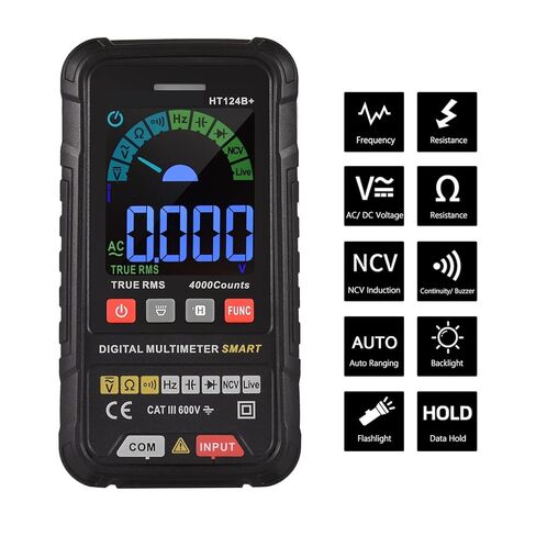 Current Signal Generator Digital Multimeter 4000 Counts LCD Color Display DC AC Voltage Capacitance Wire Tester (Color : HT124B) in Kuwait