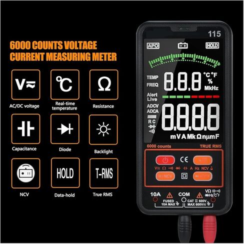 Current Signal Generator RM115 Digital Multimeter 6000 Counts True RMS A C/DC Voltage/Capacitance/Resistance/Diode Voltmeter Measuring Multimeter Tester in Kuwait
