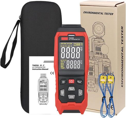 TA612C Thermometer Contact Digital Thermocouple Temperature Tester K/J Thermometer C/F Measuring Tools (TA612C 4Channel) in Saudi Arabia