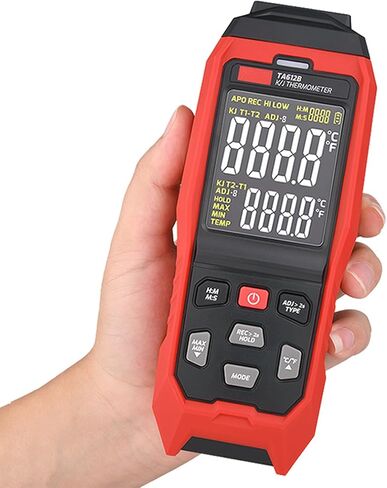 TA612C Thermometer Contact Digital Thermocouple Temperature Tester K/J Thermometer C/F Measuring Tools (TA612C 4Channel) in Saudi Arabia