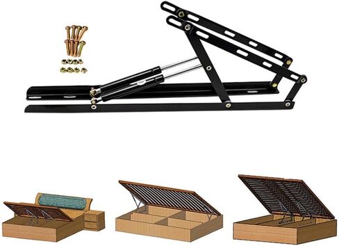 Springs Furniture Hinge,Spring Hinges, 2 Pcs Hydraulic Bed Lifting Hinge,Pneumatic Storage Bed Lift Mechanism,Gas Shock Strut Spring Heavy Duty Bed Risers, in Saudi Arabia