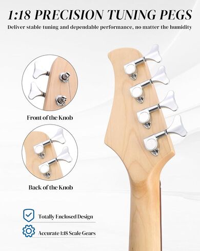 Ktaxon Electric Guitar 4 String Bass Guitar Kit with Paulownia Body و Solid Rosewood Fourboard & Split-Cofts أحادية الثراءات تشمل 20 وات أمبير ، كابل ، حزام ، اختيار وجع (أزرق) in Kuwait