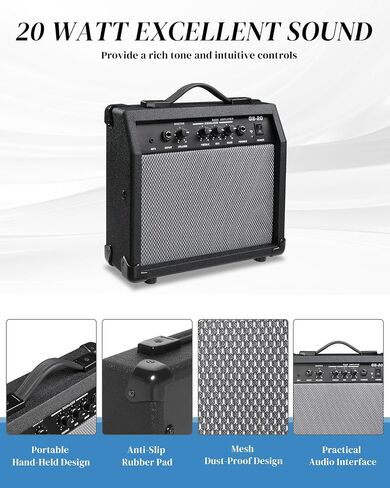 Ktaxon Electric Guitar 4 String Bass Guitar Kit with Paulownia Body و Solid Rosewood Fourboard & Split-Cofts أحادية الثراءات تشمل 20 وات أمبير ، كابل ، حزام ، اختيار وجع (أزرق) in Kuwait