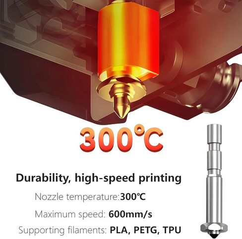 2pcs Kobra 3 Max Moaszle 0.4mm ، فوهة فولاذية متصلبة سريعة التبادل الصلب عالي التدفق عالي السرعة فوهة رذاذ النهاية الساخنة لـ anycubic Kobra 3 Max 3D Printer in Saudi Arabia