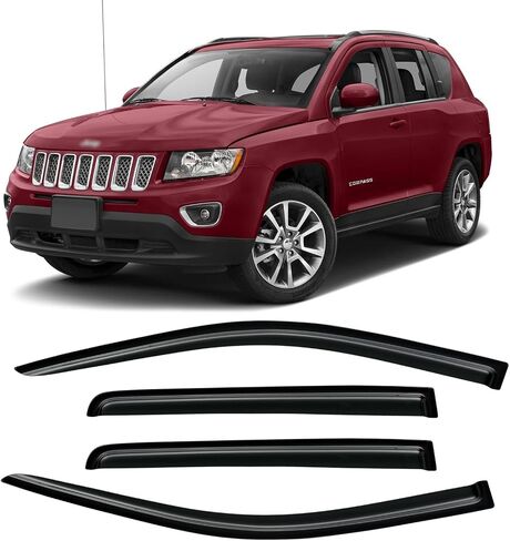Window Visor for 2011-2024 Dodge Durango(not fit 2021 GT), Out-Channel Rain Guards Shields Vent Deflector Shade Wind Dark Smoke 12 13 14 15 16 17 18 19 20 21 22 23 24, Tape-On Outside-Mount, 4PCS in Kuwait