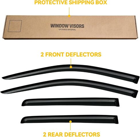 Window Visor for 2011-2024 Dodge Durango(not fit 2021 GT), Out-Channel Rain Guards Shields Vent Deflector Shade Wind Dark Smoke 12 13 14 15 16 17 18 19 20 21 22 23 24, Tape-On Outside-Mount, 4PCS in Kuwait