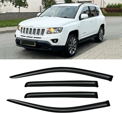 Window Visor for 2011-2024 Dodge Durango(not fit 2021 GT), Out-Channel Rain Guards Shields Vent Deflector Shade Wind Dark Smoke 12 13 14 15 16 17 18 19 20 21 22 23 24, Tape-On Outside-Mount, 4PCS in Kuwait