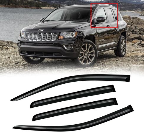 Window Visor for 2011-2024 Dodge Durango(not fit 2021 GT), Out-Channel Rain Guards Shields Vent Deflector Shade Wind Dark Smoke 12 13 14 15 16 17 18 19 20 21 22 23 24, Tape-On Outside-Mount, 4PCS in Kuwait