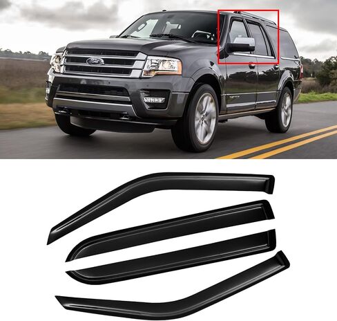 Window Visor for 2011-2024 Dodge Durango(not fit 2021 GT), Out-Channel Rain Guards Shields Vent Deflector Shade Wind Dark Smoke 12 13 14 15 16 17 18 19 20 21 22 23 24, Tape-On Outside-Mount, 4PCS in Kuwait