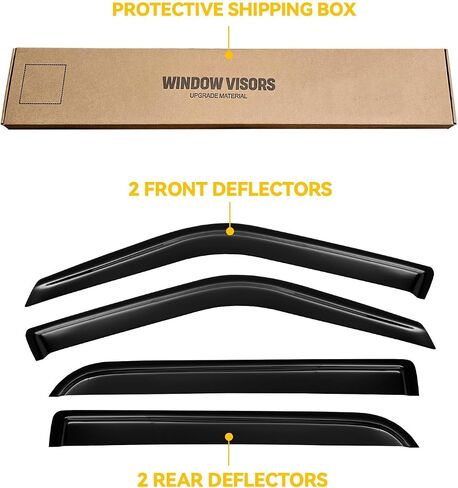 Window Visor for 2011-2024 Dodge Durango(not fit 2021 GT), Out-Channel Rain Guards Shields Vent Deflector Shade Wind Dark Smoke 12 13 14 15 16 17 18 19 20 21 22 23 24, Tape-On Outside-Mount, 4PCS in Kuwait
