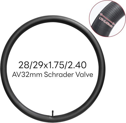 28/29" x1.75/2.40 AV32 Heavy Duty Bike Tube,28/29x1.75/1.95/2.125/2.25/2.3/2.35/2.4 Replacement Bicycle Tube (Single) Reliable 28/29 x 1.75-2.4 Inner Tube Schrader Valve for Various Cycling Scenarios in Saudi Arabia
