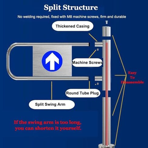 Spring-Loaded Safety Swing Gate - 1-Way Automatic Closing Door for Supermarket & Warehouse Pedestrian Access - 55x100cm Safety Entrance Solution in Kuwait