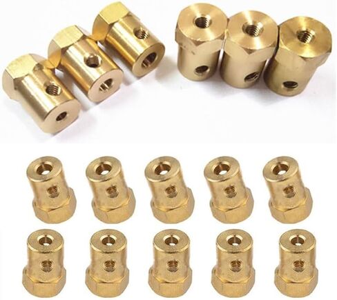 4pcs Brass Hub Hexagonal Adapter Bore 2mm 3mm 4mm 5mm 6mm 7mm 8mm Coupling Motor Connector Shaft Sleeve Adapter(3.17mm) in Kuwait