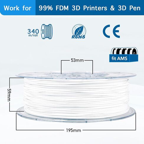 YXPOLYER PLA Plus Filament Food-Grade pla+ PLA Plus 3D Printing Filament 1.75 mm 1kg 2.2lbs with Reusable PC Spool, Modified 3D Printer Filament for Most FDM 3D Printers in Saudi Arabia