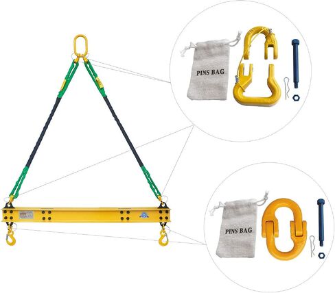4400 LBS 2 Ton Aluminum 4' Lifting Spreader Beam Lifting Bar with 4 FT Round Sling Bridle Heavy Duty Light Weight in Kuwait