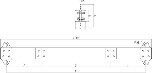 4400 LBS 2 Ton Aluminum 4' Lifting Spreader Beam Lifting Bar with 4 FT Round Sling Bridle Heavy Duty Light Weight in Kuwait