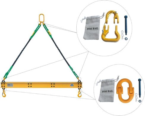 4400 LBS 2 Ton Aluminum 4' Lifting Spreader Beam Lifting Bar with 4 FT Round Sling Bridle Heavy Duty Light Weight in Kuwait