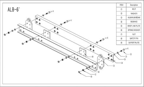 4400 LBS 2 Ton Aluminum 4' Lifting Spreader Beam Lifting Bar with 4 FT Round Sling Bridle Heavy Duty Light Weight in Kuwait