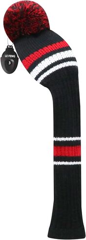 Lefeng 1PCS Golf Club Cover ، غطاء رأس الجولف المحبوك لـ 460cc Driver Fairway Woods و Hybrid مع POM POM لطيف وعلامة الرقم in Kuwait