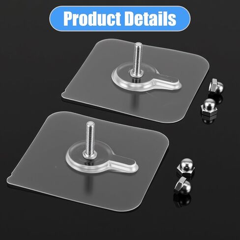 20 PCS Quick Stick Studs for Hanging Adhesive Wall Hooks Wall Hangers Self Adhesive Hooks Without Nails Screw Free Sticker, Seamless Screws for Mount, Reusable for Kitchen, Bathroom, Home, Office in Saudi Arabia