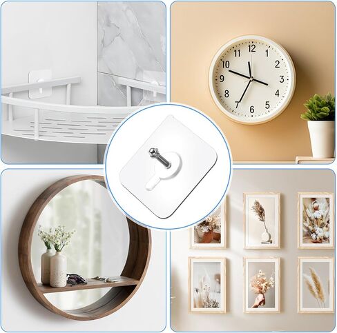 20 PCS Quick Stick Studs for Hanging Adhesive Wall Hooks Wall Hangers Self Adhesive Hooks Without Nails Screw Free Sticker, Seamless Screws for Mount, Reusable for Kitchen, Bathroom, Home, Office in Saudi Arabia