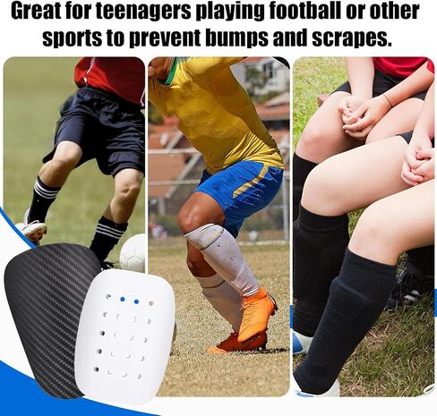 1 Pair Mini Shin Guards Soccer + 1 Pair EVA Breathable Shin Guards, Comfortable Small Shin Pads Protective Equipment Football Gear for Teens Youth Adult Men Women Kids Boys and Girls in Saudi Arabia