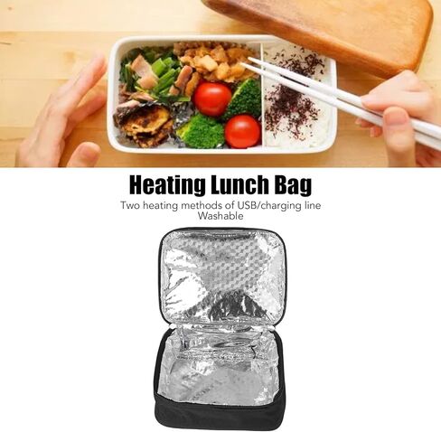 Portable Oven, Mini USB Food Warmer, Microwave Heated Lunch Box for Reheating Meals at Car, Truck, Travel, Camping, Office Work 5V 2A, Auto Thermal Oxford Fabric in Saudi Arabia