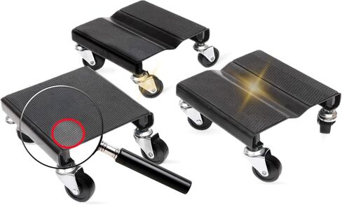 Anti-Slip Snowmobile Sled Dolly Set of 3 1500 Lbs Load Capacity System Snow Mobile Plow Moving Rollers Dollies Movers, Black in Saudi Arabia