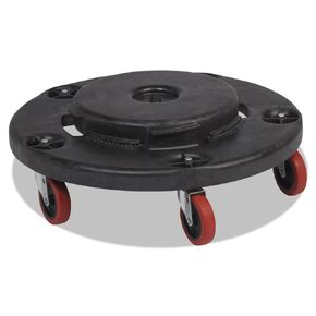 Rubbermaid Commercial FG264043 HDPE Brute Quiet Dolly for Container, 250 lbs Capacity, 18.25" Diameter x 6.63" Height, Black in Kuwait