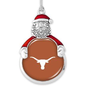 Texas Longhorns Santa with Team Logo Silver Metal Christmas Ornament Gift Tree Decoration UT in Kuwait