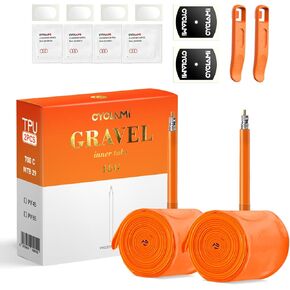 2 Pack Bike Inner Tube TPU 700C/28'' Gravel & 29'' MTB Bicycle Tire Compatible with 700 x 32C-47C, 29'' Mountain Bike Presta Valve 1.77''/45mm (4*Patch Repair Kit ＆ 2*Tire Levers) in Kuwait