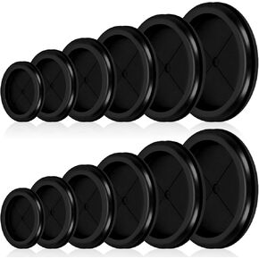 Glarks 12pcs 6 أحجام ذات جوانب مزدوجة مجموعة قابس ثقب المطاط مستدير ، حشيش سلك كهربائي مزدوج من الجوانب ، قابس مطاط صناعي ثقب للأسلاك ، حماية الكابل in Kuwait