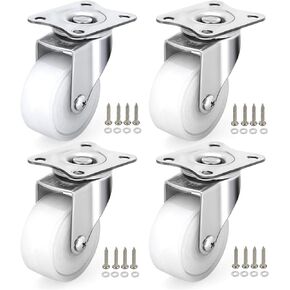 2 Inch Stainless Steel Caster Wheels Set of 4, Anti-Rust Swivel Casters with Brake, Silent and Floor-Friendly Thermoplastic Rubber Wheels for Furnitures,Labs,Hospitals,Restaurants in Saudi Arabia