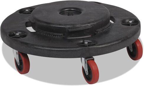 Rubbermaid Commercial FG264043 HDPE Brute Head Dolly للحاوية ، سعة 250 رطلاً ، 18.25 "قطر × 63" ، أسود in Saudi Arabia