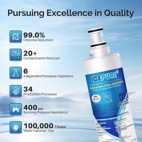 ICEPURE PRO 4396508 NSF53&42 Premium Replacement for Whirlpool 4396510, Filter 5, EDR5RXD1, NL240V, WFL400, 46-9902, 9010, RWF0500A Refrigerator Water Filter,1PACK in Saudi Arabia