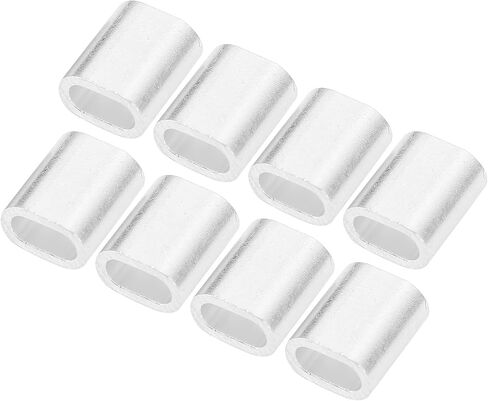 AQXREIGHT 100PCS الألومنيوم الزوارق الفولاذية حبل C SLEEVE OVAL 1 ثقب المشبك Chuck M4 AL6063 الألومنيوم الفيروليومومنيوم الأمري in Saudi Arabia