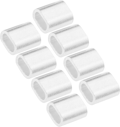 AQXREIGHT 100PCS الألومنيوم الزوارق الفولاذية حبل C SLEEVE OVAL 1 ثقب المشبك Chuck M4 AL6063 الألومنيوم الفيروليومومنيوم الأمري in Saudi Arabia