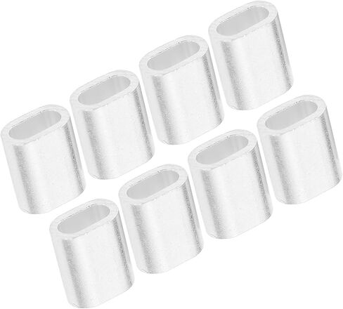 AQXREIGHT 100PCS الألومنيوم الزوارق الفولاذية حبل C SLEEVE OVAL 1 ثقب المشبك Chuck M4 AL6063 الألومنيوم الفيروليومومنيوم الأمري in Saudi Arabia