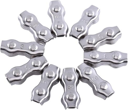 M3 سلك الفولاذ المقاوم للصدأ حبل الحبل قبضة المشابك الفلسفة متينة الفضة 10pcs 3mm in Kuwait