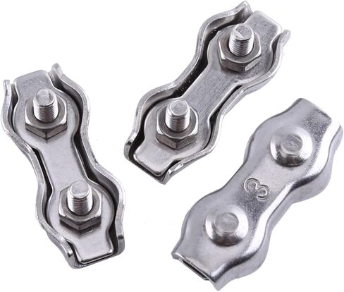 M3 سلك الفولاذ المقاوم للصدأ حبل الحبل قبضة المشابك الفلسفة متينة الفضة 10pcs 3mm in Kuwait